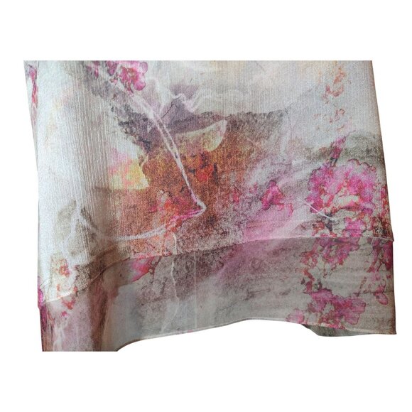 Roz & Ali Sparkle Floral Top Size L Fairy Flowy Artsy Flutter Stretch - Picture 6 of 9